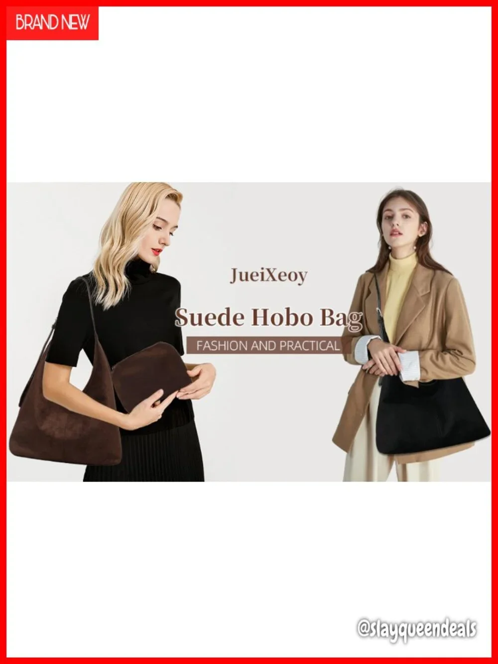 Suede Hobo Tote Bag Women Crossbody Shoulder Handbag